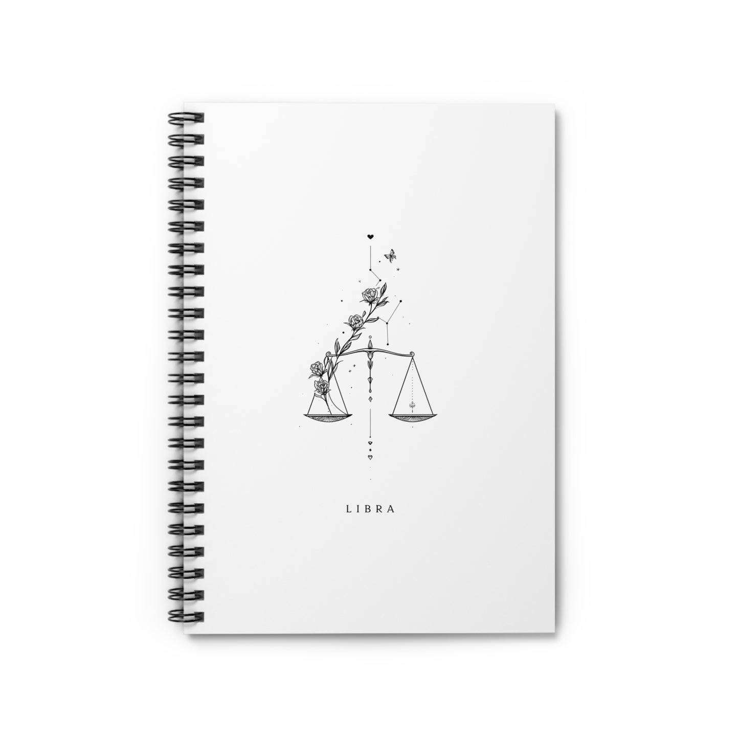 Libra Spiral Notebook - Elegant Astrology Journal, Astrology Gift, Zodiac Journal, Personalized Stationery, Celestial Notebook