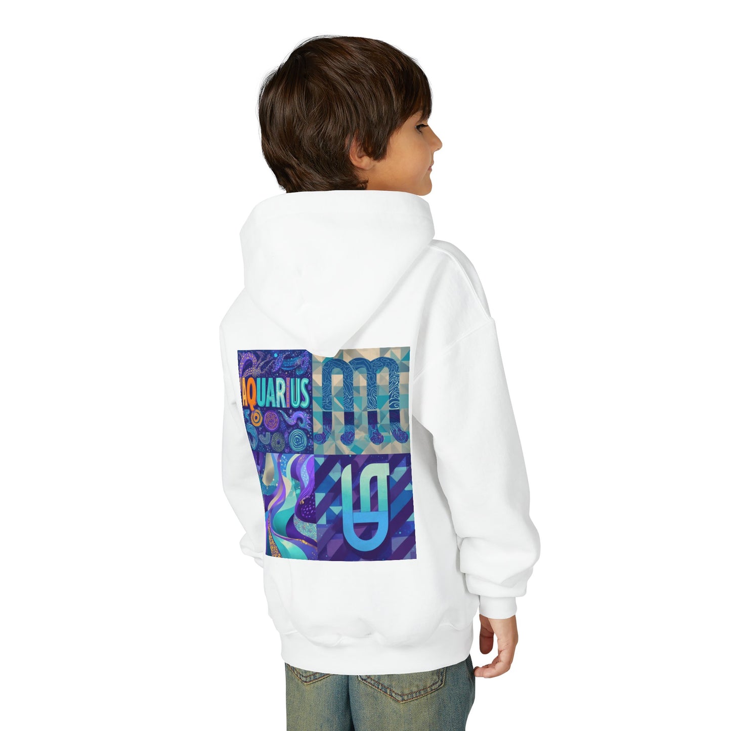 Aquarius Youth Hooded Sweatshirt, Zodiac Sweatshirt, Astrology Gift, Personalized Hoodie, Gift for Teens, Astrology Apparel