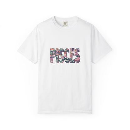 Pisces Unisex Garment-Dyed T-Shirt, Astrology Tee, Zodiac Shirt, Birthday Gift, Horoscope Apparel, Eco-Friendly Fashion