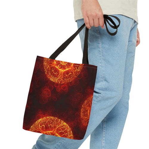 Fiery Abstract Tote Bag, Bohemian Style Bag, Unique Art Tote, Summer Beach Bag, Gift for Her