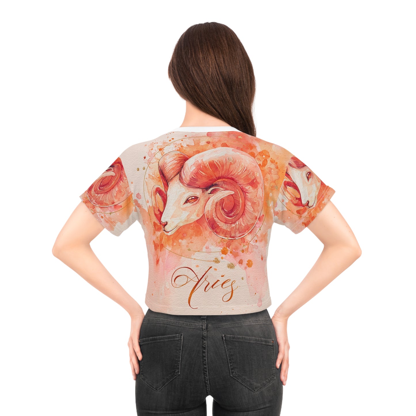 Aries Zodiac Crop Tee, Astrology Shirt, Celestial Top, Birthday Gift, Horoscope Fashion, Aries Apparel, Zodiac Clothing