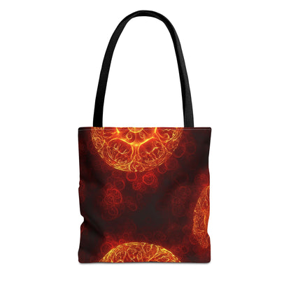 Fiery Abstract Tote Bag, Bohemian Style Bag, Unique Art Tote, Summer Beach Bag, Gift for Her