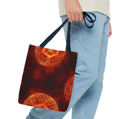 Fiery Abstract Tote Bag, Bohemian Style Bag, Unique Art Tote, Summer Beach Bag, Gift for Her