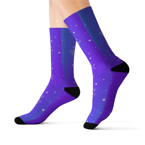 Galactic Pattern Socks | Artistic Sublimation Socks for Dreamers, Unique Gift, Cozy Footwear, Space Lover's Accessories, Fun Everyday Wear