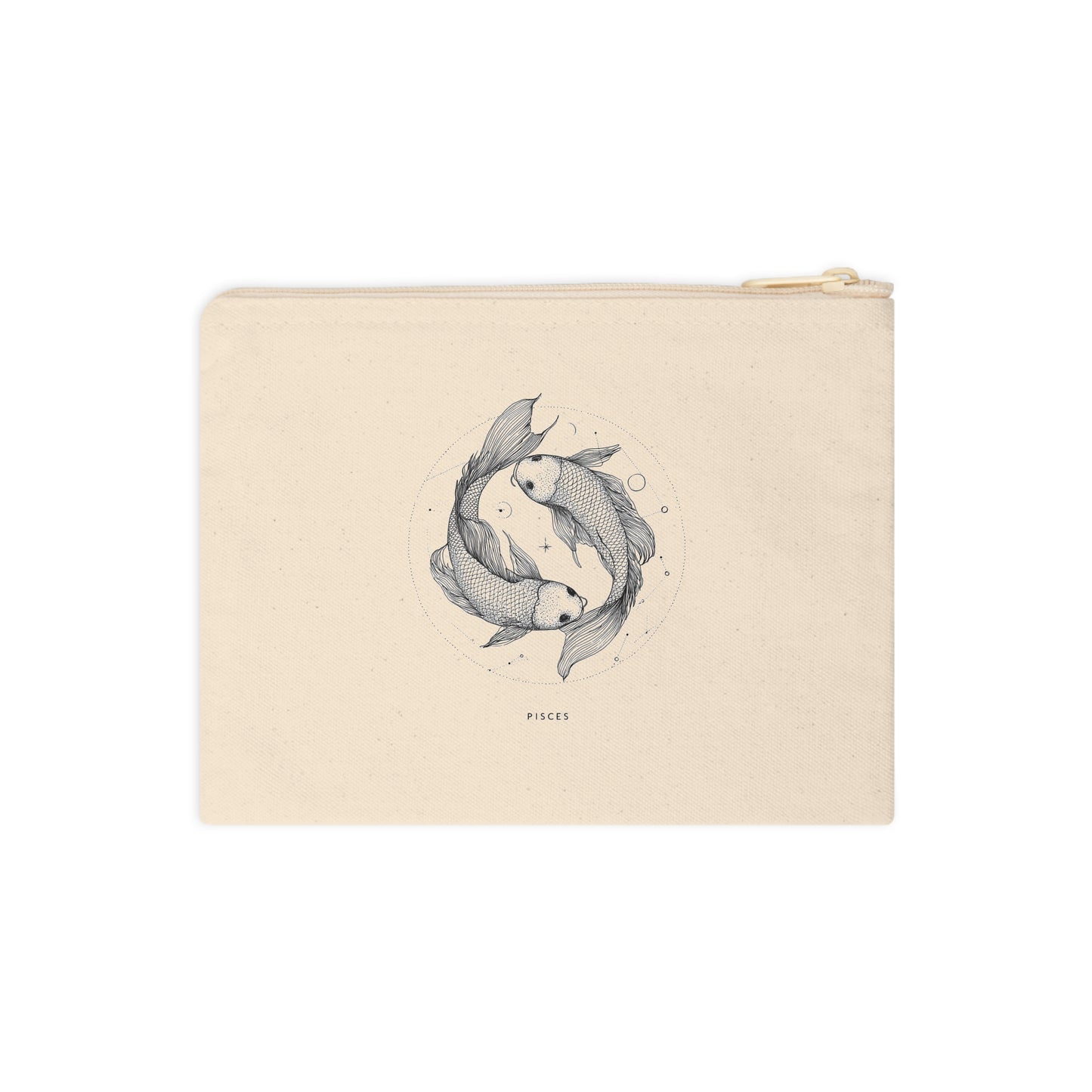 Pisces Zodiac Accessory Zipper Pouch, Astrology Makeup Bag, Fish Design Pouch, Gift for Astrology Lovers, Zodiac Sign Cosmetcics Storage