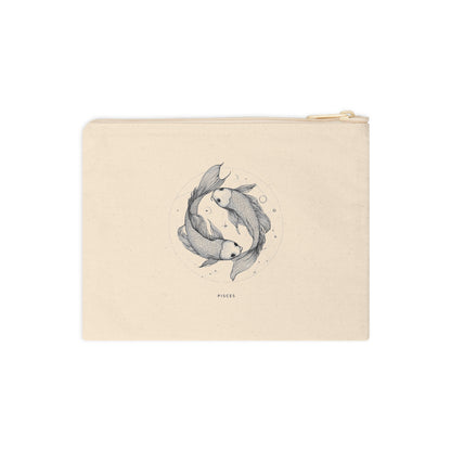 Pisces Zodiac Accessory Zipper Pouch, Astrology Makeup Bag, Fish Design Pouch, Gift for Astrology Lovers, Zodiac Sign Cosmetcics Storage