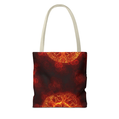Fiery Abstract Tote Bag, Bohemian Style Bag, Unique Art Tote, Summer Beach Bag, Gift for Her