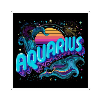 Aquarius Kiss-Cut Stickers | Astrology Stickers for Zodiac Lovers, Horoscope Decor, Laptop Stickers, Gifts for Aquarius