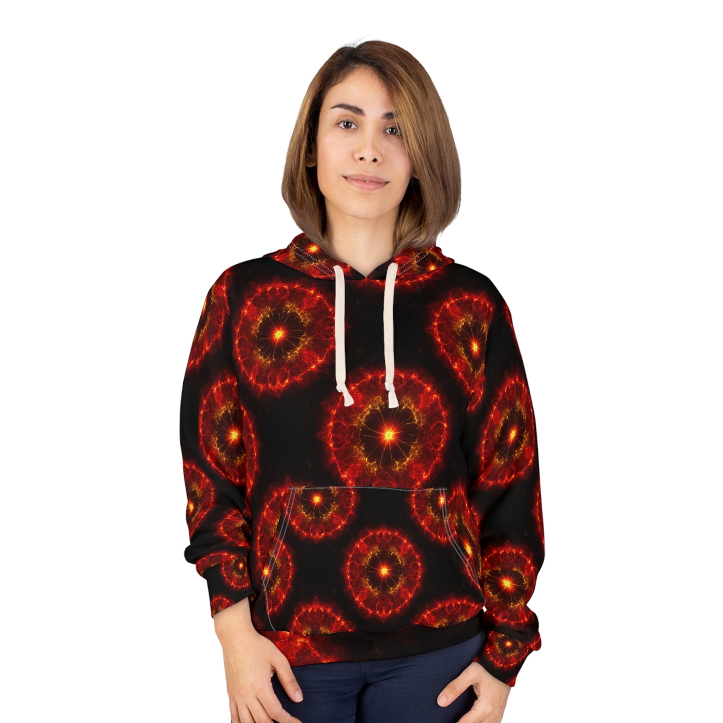 Fire Element Sagittarius Hoodie | ♐ Vibrant Patterned | Psychedelic AOP Pullover