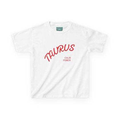 Taurus Kids Tee - Calm Power Graphic, Astrology Shirt, Zodiac Sign Gift, Birthday Apparel, Trendy Kids Wear