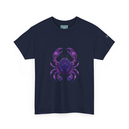 Cosmic Crab Unisex Heavy Cotton Tee - Perfect for Astrology Lovers, Comfortable Casual Wear, Gift for Birthdays and Holidays