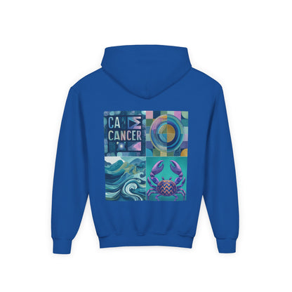Cancer Zodiac Hoodie for Youth, Astrology Gift, Cool Sweatshirt for Teens, Astrology Apparel, Birthday Gifts, Zodiac Sign Sweatshirt