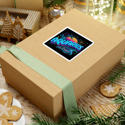 Aquarius Kiss-Cut Stickers | Astrology Stickers for Zodiac Lovers, Horoscope Decor, Laptop Stickers, Gifts for Aquarius