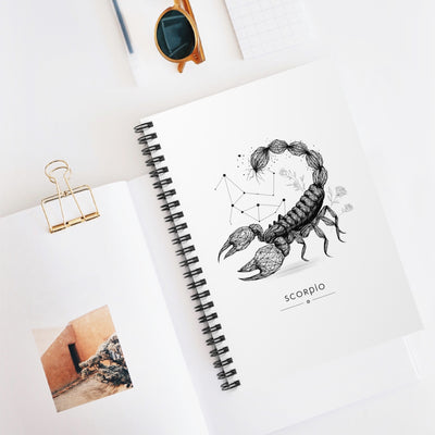 Scorpio Zodiac Spiral Notebook - Ruled Line | Astrology Gift, Journal, Sketchbook, Stargazing Diary, Personalized Writing
