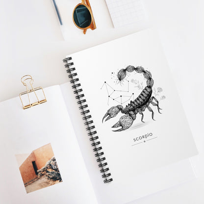 Scorpio Zodiac Spiral Notebook - Ruled Line | Astrology Gift, Journal, Sketchbook, Stargazing Diary, Personalized Writing