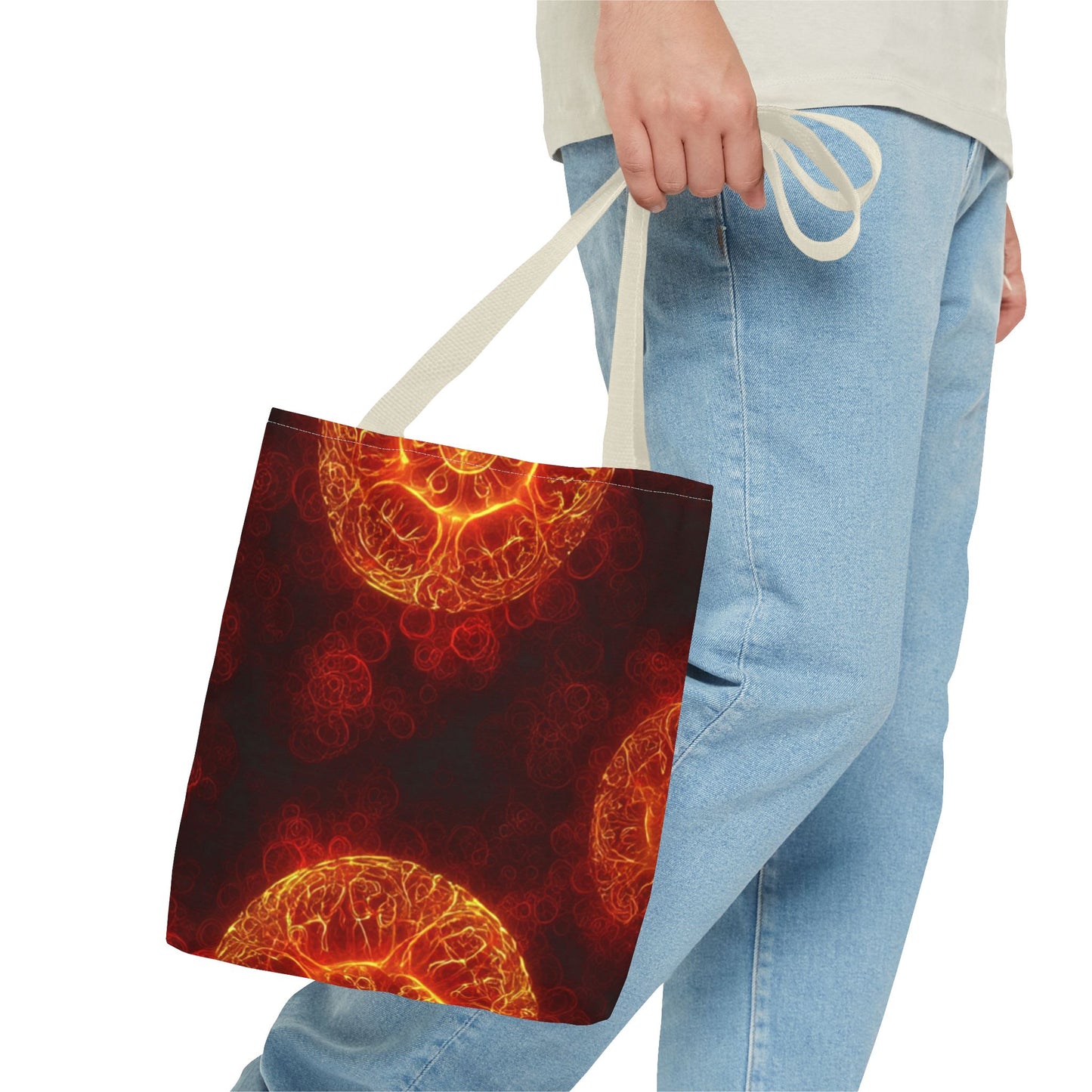 Fiery Abstract Tote Bag, Bohemian Style Bag, Unique Art Tote, Summer Beach Bag, Gift for Her