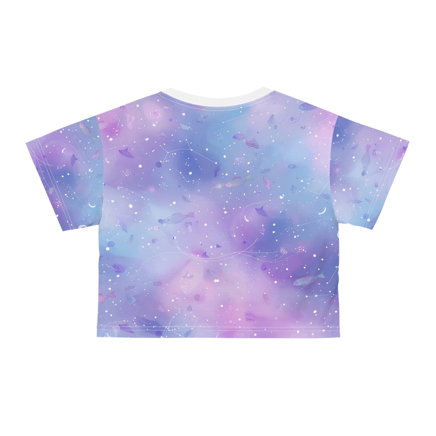 Celestial Print Crop Tee - Dreamy Cosmic Top, Space Themed Shirt, Boho Style Crop, Festival Wear, Gift for Space Lovers