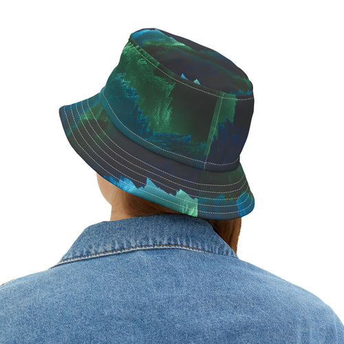 Earth Element Mountain Bucket Hat | Taurus Virgo Capricorn | Psychedelic Nature Design