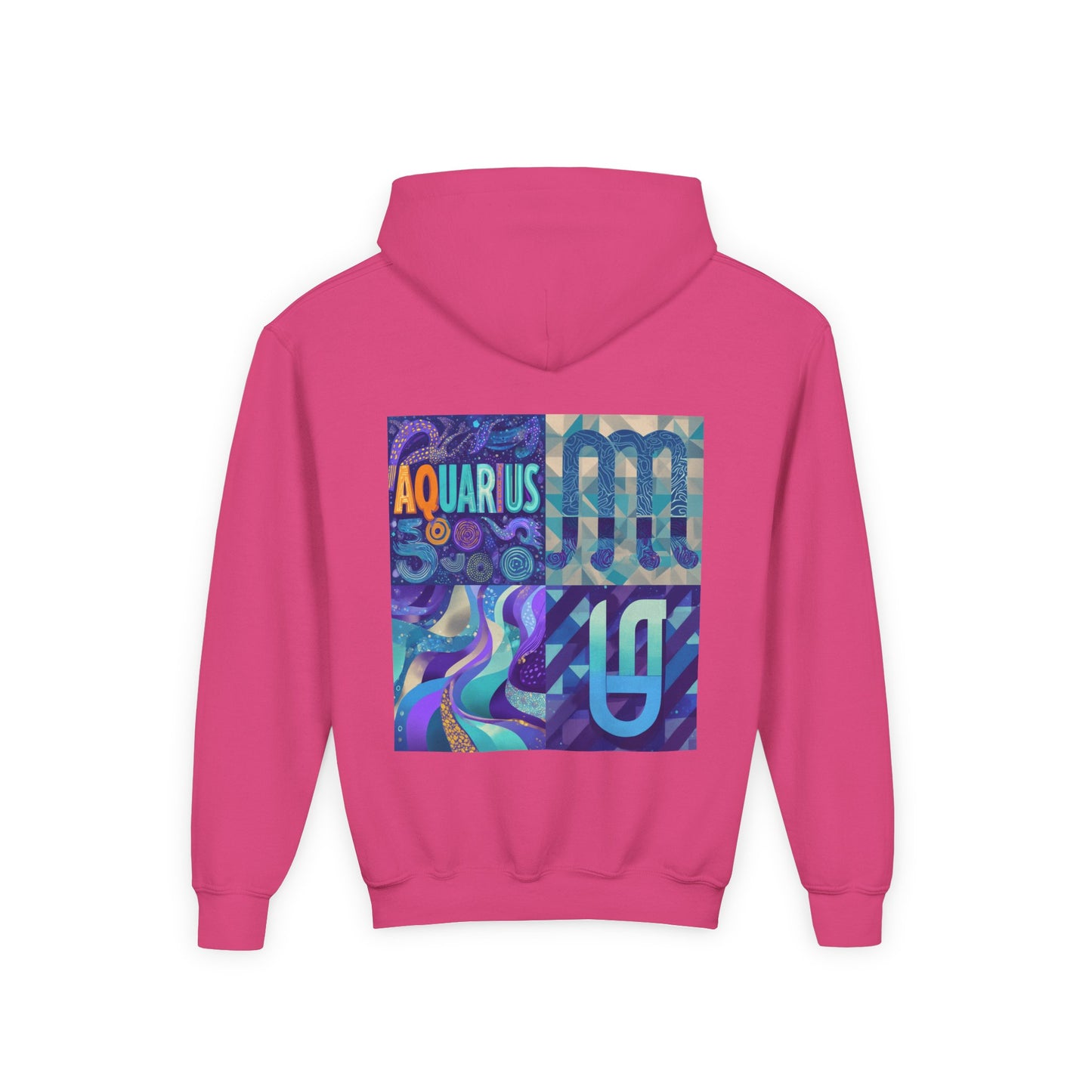 Aquarius Youth Hooded Sweatshirt, Zodiac Sweatshirt, Astrology Gift, Personalized Hoodie, Gift for Teens, Astrology Apparel