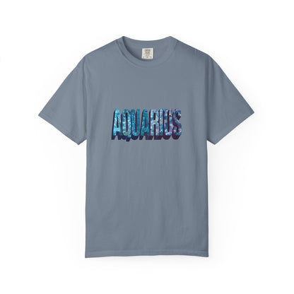 Aquarius Unisex Garment-Dyed T-Shirt, Astrology Tee, Zodiac Shirt, Gift for Aquarius, Casual Wear, Horoscope Fashion