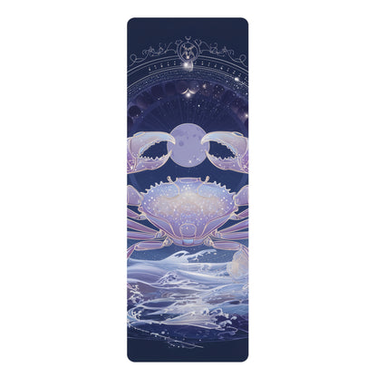 Celestial Crab Rubber Yoga Mat | Unique Meditation Gift, Non-slip Fitness Mat, Perfect for Home & Studio, Yoga Enthusiasts, Astrology Lover