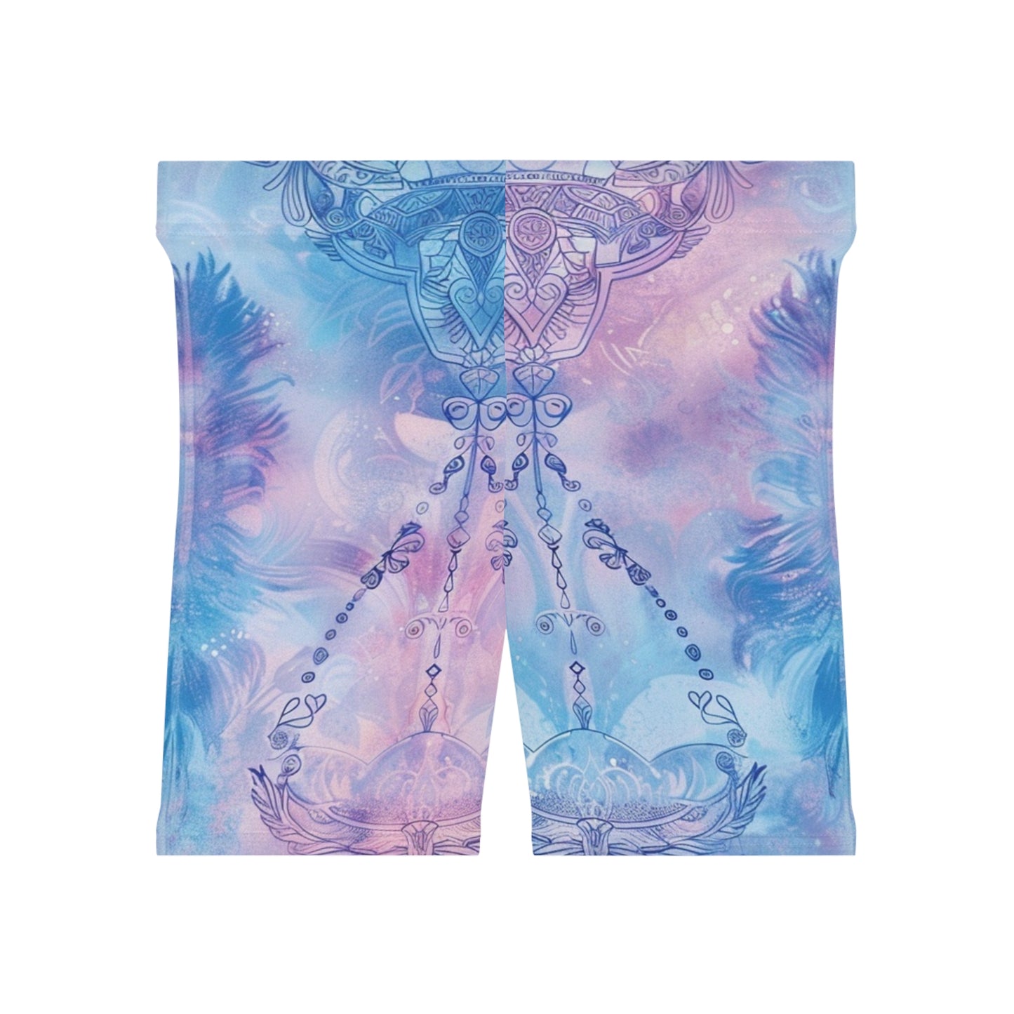 Libra Air Element Women's Biker Shorts - Zodiac Harmony Athletic Wear, Astrology Fitness Gift, Celestial Balance Design