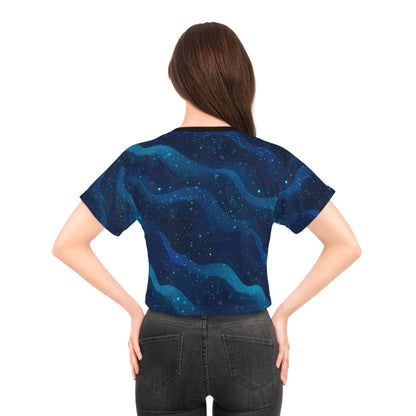 Cosmic Waves Crop Tee | Dreamy Casual Top, Galaxy Print Tee, Everyday Wear, Summer Vibes, Festival Fashion