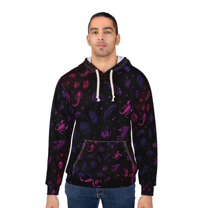 Mystical Creatures Unisex Pullover Hoodie - Perfect for Halloween, Cozy Fall Days, Gifts for Gamers, Unique Apparel, Festival Wear