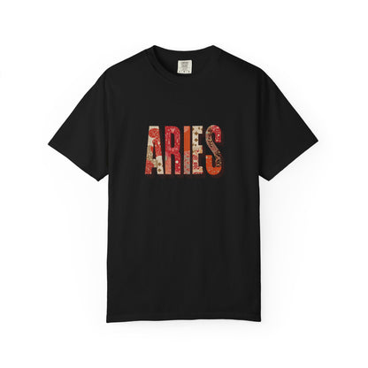 Aries Inspired Unisex Garment-Dyed T-Shirt | Astrology Gift, Zodiac Tee, Birthday Apparel, Horoscope Shirt