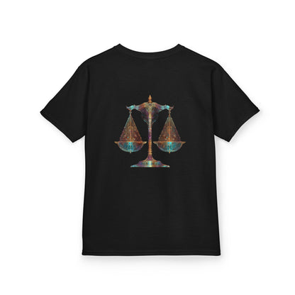 Air Element Libra Kids Tee | ♎ Harmony Scales | Psychedelic Youth Shirt