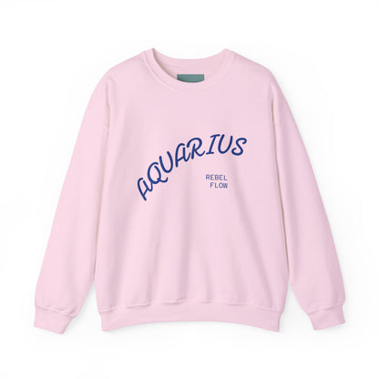 Air Element Aquarius Crewneck Sweatshirt | ♒ Rebel Flow | Psychedelic Zodiac Apparel