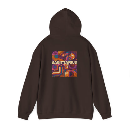 Sagittarius Retro Hooded Sweatshirt - Astrology Gift, Zodiac Apparel, Unisex Hoodie, Cozy Fashion, Horoscope Merchandise