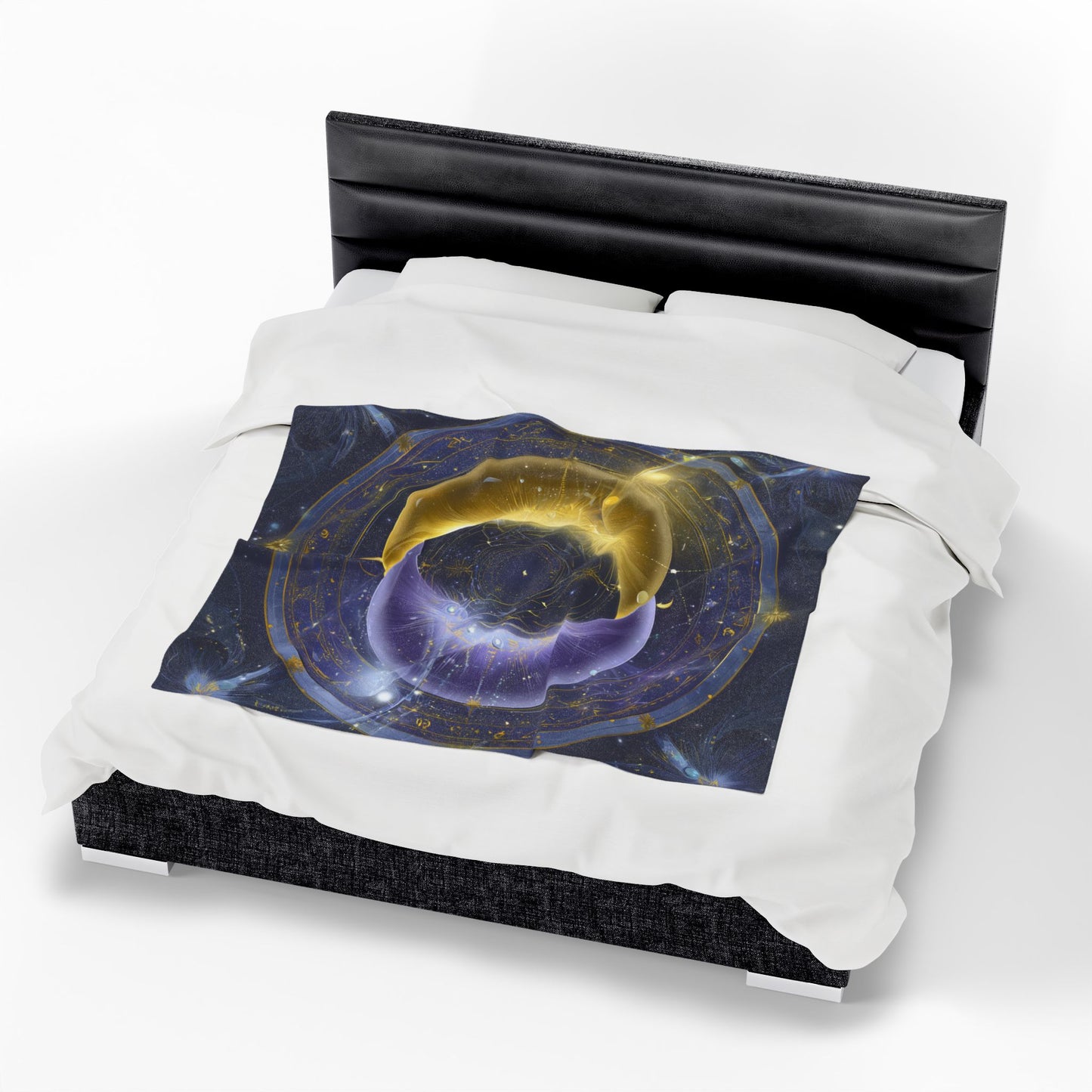 Celestial Velvet Blanket, Cozy Throw for Stargazers, Dreamy Home Decor, Spiritual Gift, Galactical Design for Meditation