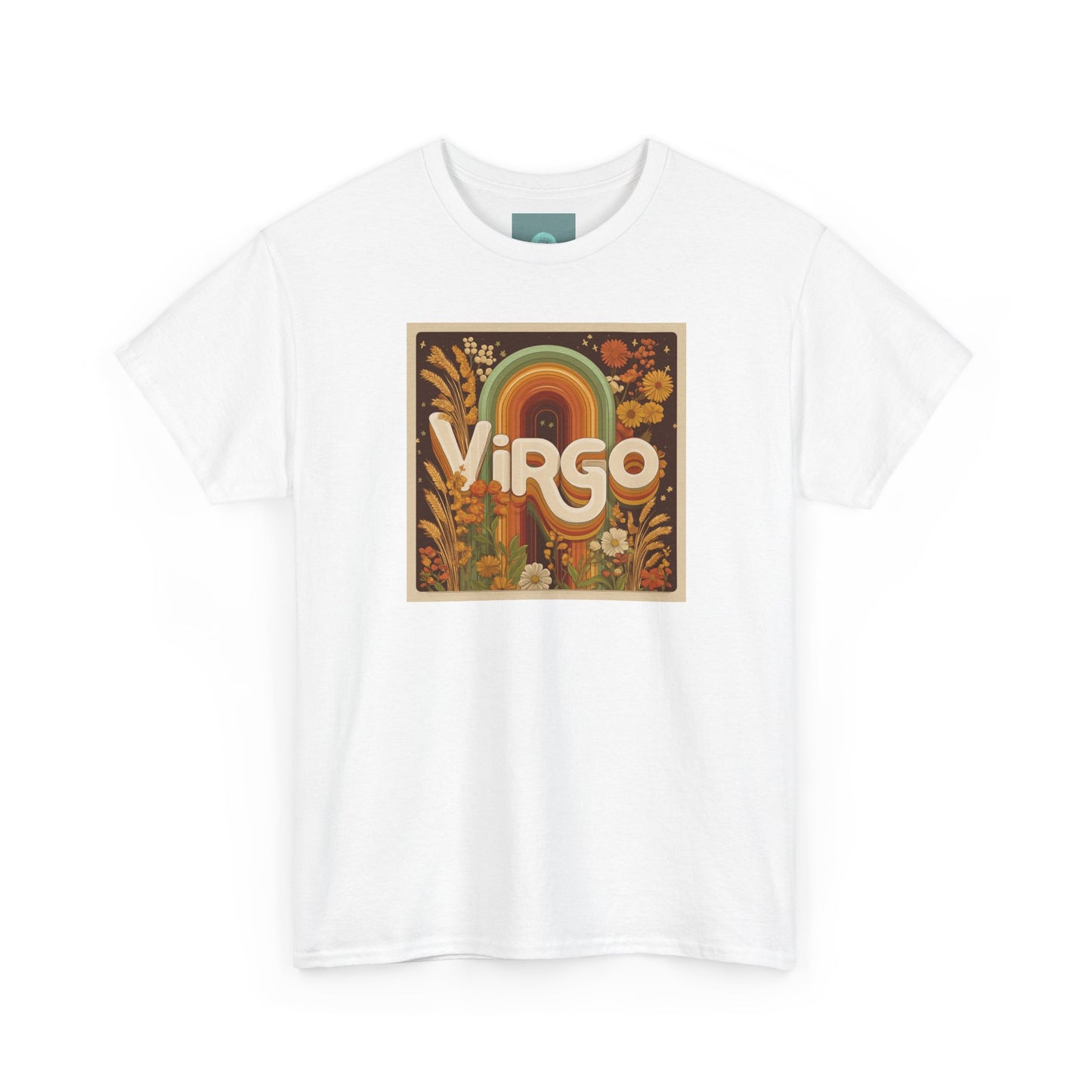 Virgo Floral Unisex Heavy Cotton Tee, Astrology Gift, Zodiac Shirt, Birthday T-Shirt, Horoscope Apparel, Casual Wear