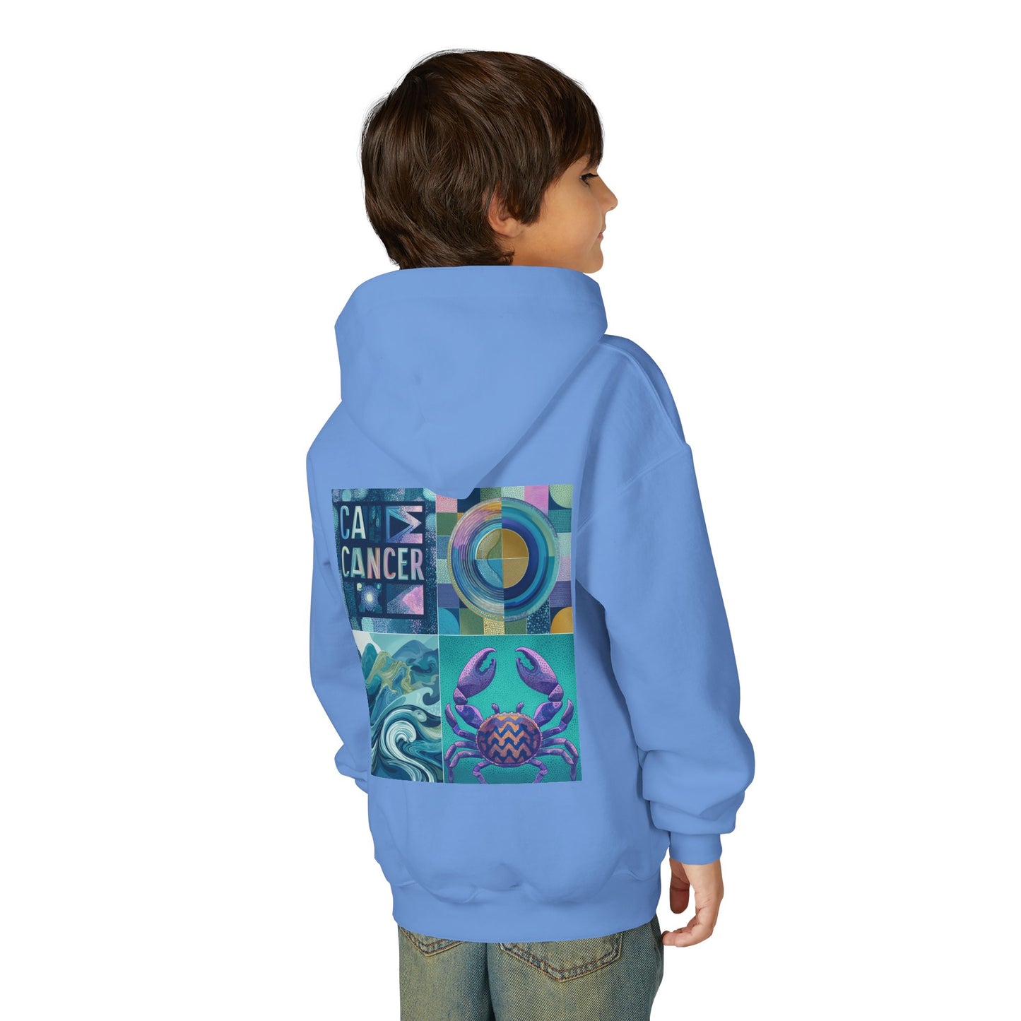 Cancer Zodiac Hoodie for Youth, Astrology Gift, Cool Sweatshirt for Teens, Astrology Apparel, Birthday Gifts, Zodiac Sign Sweatshirt