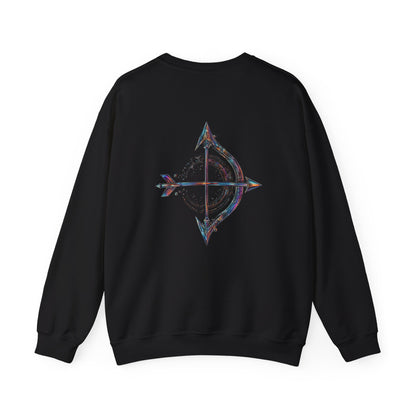 Fire Element Sagittarius Crewneck Sweatshirt | ♐ Freedom Spirit | Psychedelic Zodiac Apparel
