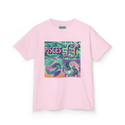 Pisces Kids Heavy Cotton Tee, Astrology Shirt, Zodiac Tee, Birthday Gift, Graphic T-Shirt