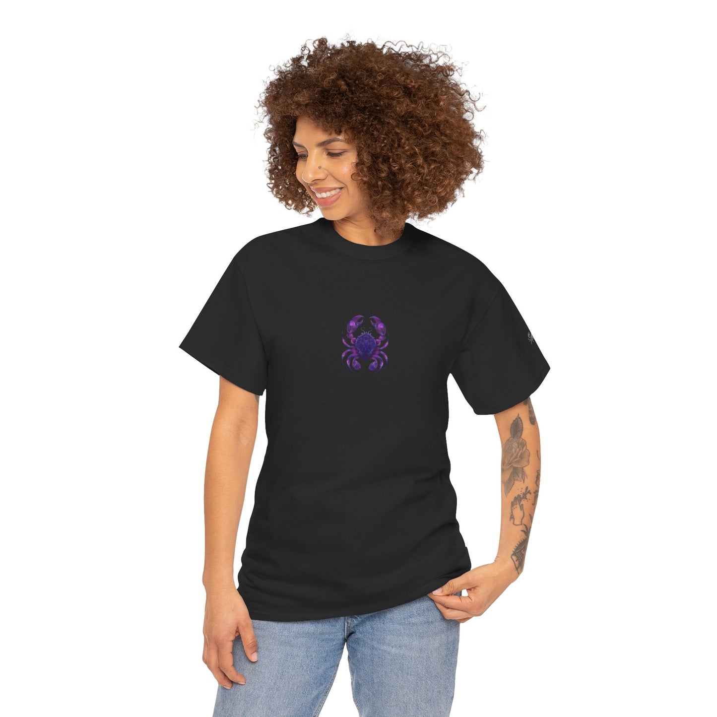Cosmic Crab Unisex Heavy Cotton Tee - Perfect for Astrology Lovers, Comfortable Casual Wear, Gift for Birthdays and Holidays