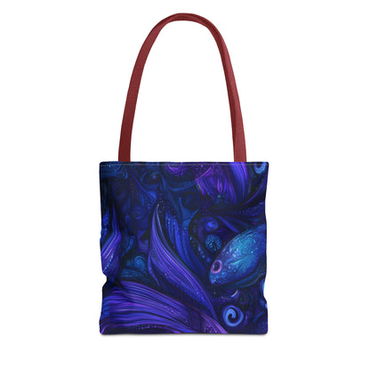 Mystical Fish Tote Bag, Bohemian Shoulder Bag, Eco-Friendly Shopping Bag, Art Lover Gift, Beach Bag, Colorful AOP Bag
