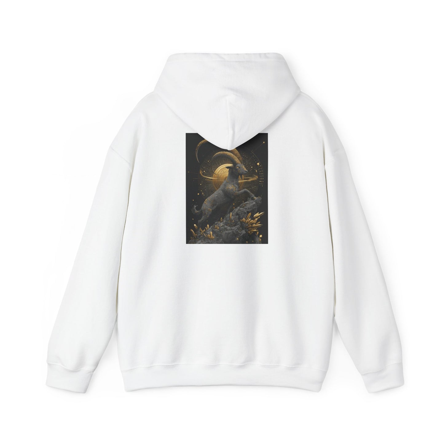 Capricorn Earth Element Cosmic Art Hoodie - Zodiac Achiever Pullover, Astrology Gift, Celestial Mountain Design