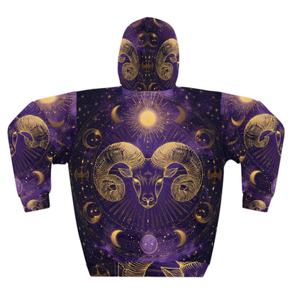 Celestial Aries Unisex Pullover Hoodie | Astrology Gifts, Zodiac Hoodies, Unique Sweatshirts, Starry Night Wear