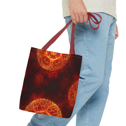 Fiery Abstract Tote Bag, Bohemian Style Bag, Unique Art Tote, Summer Beach Bag, Gift for Her