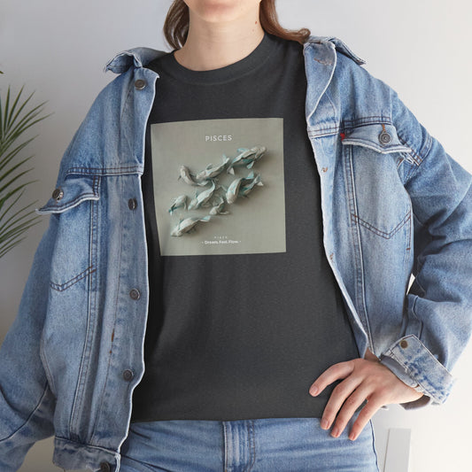 Minimalist Pisces Graphic Tee — 'Pacific' Coastal Art T-Shirt