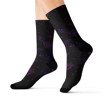 Cosmic Floral Socks | Stylish, Unique, Gift for Her, Everyday Wear, Dance, Fashion Statement, Festival Socks