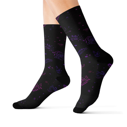 Cosmic Floral Socks | Stylish, Unique, Gift for Her, Everyday Wear, Dance, Fashion Statement, Festival Socks