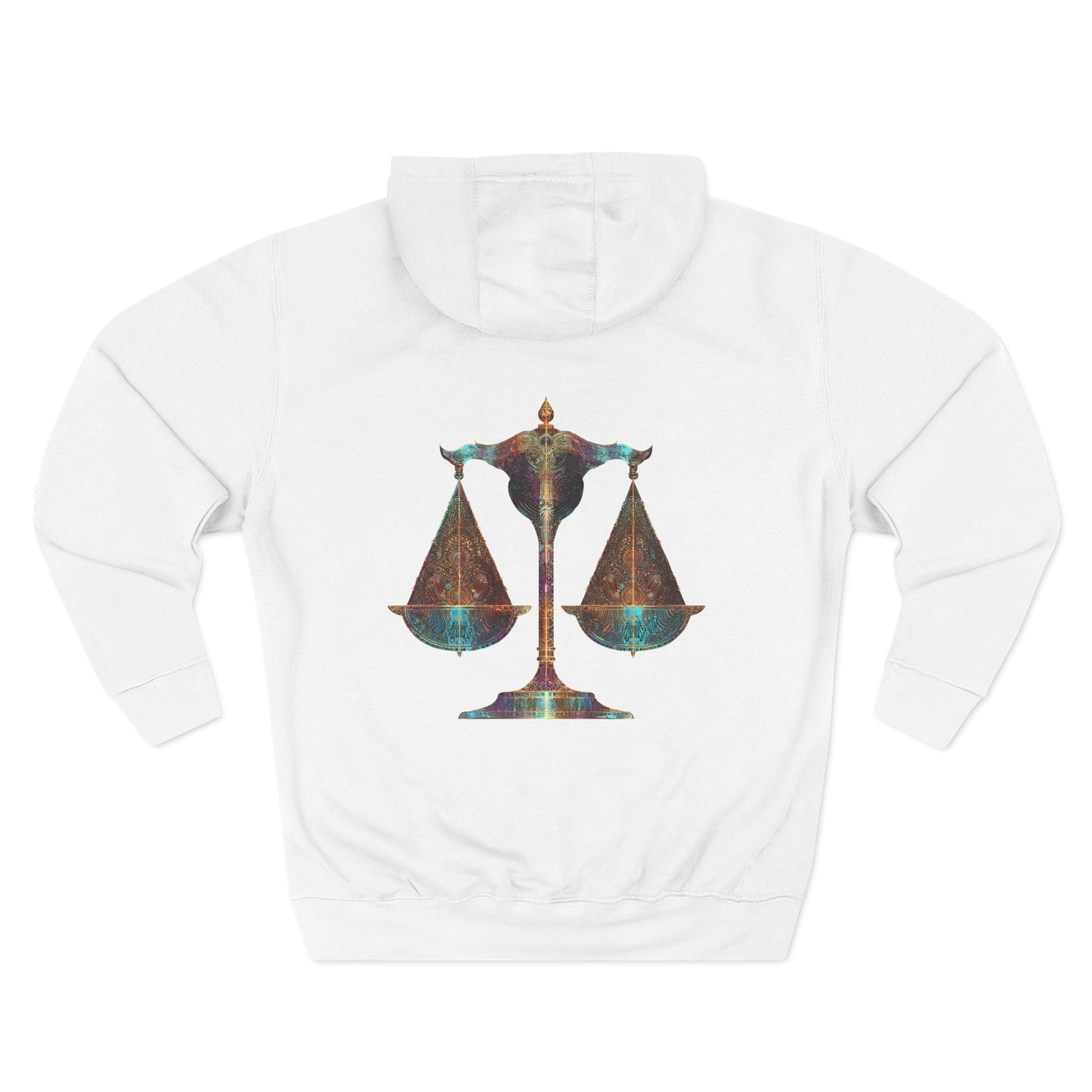 Air Element Libra Fleece Hoodie | ♎ Harmony Scales | Psychedelic Zodiac Sweatshirt