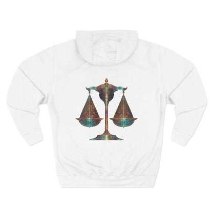 Air Element Libra Fleece Hoodie | ♎ Harmony Scales | Psychedelic Zodiac Sweatshirt