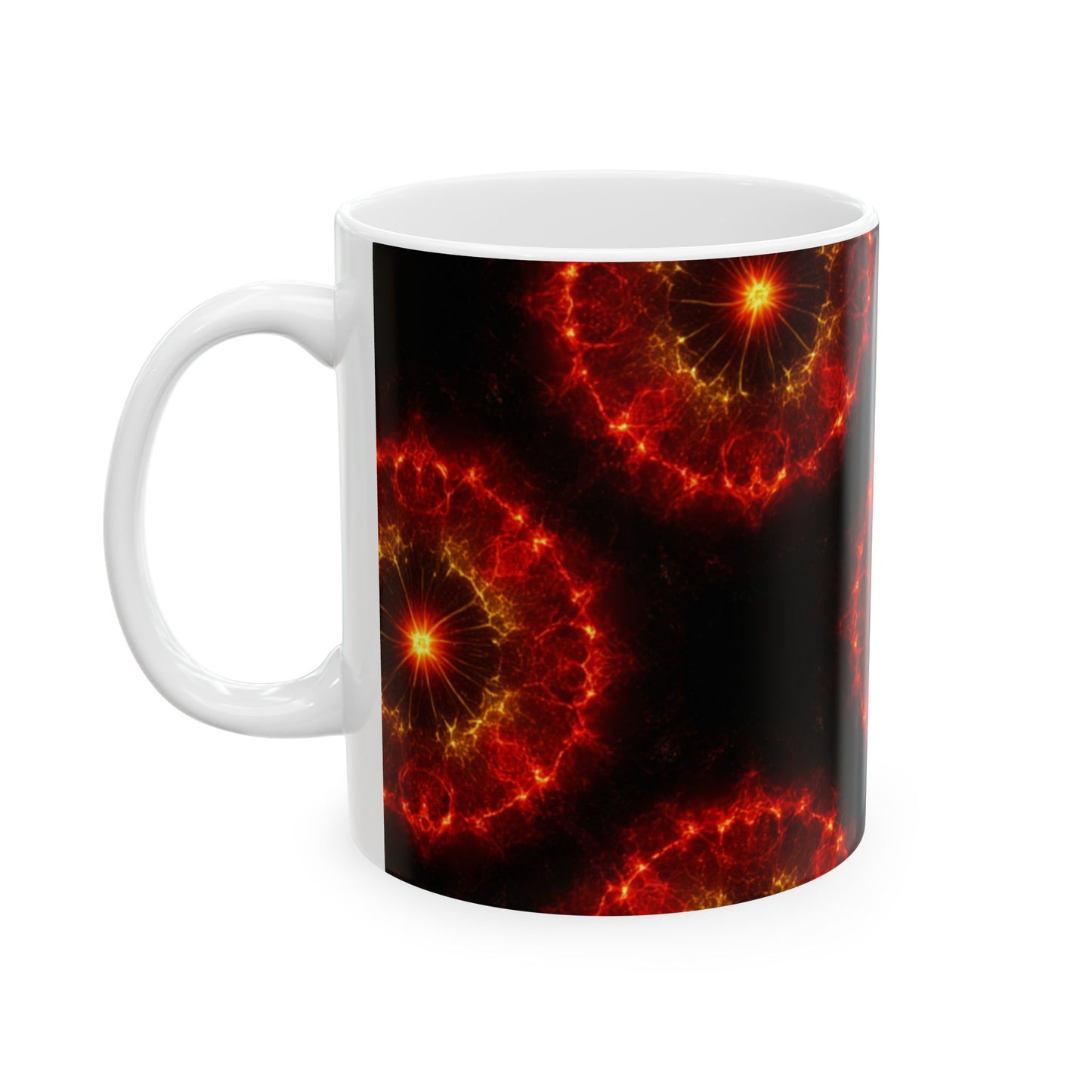 Fire Element Mug | Aries Leo Sagittarius | Fiery Kaleidoscope Ceramic Coffee Cup
