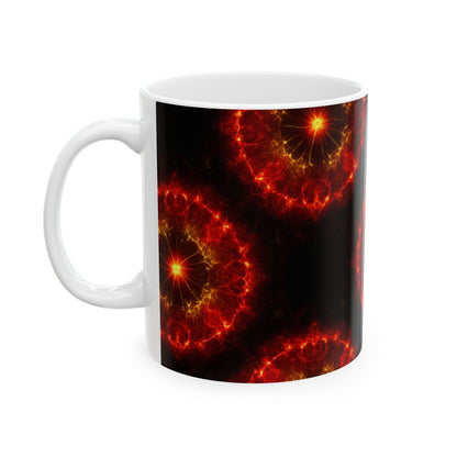 Fire Element Mug | Aries Leo Sagittarius | Fiery Kaleidoscope Ceramic Coffee Cup
