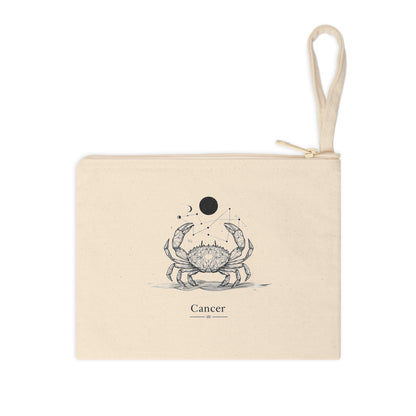 Cancer Zodiac Crab Zipper Pouch | Astrological Gift, Astrology Accessories, Zodiac Pouch, Birthday Gift, Unique Makeup Bag